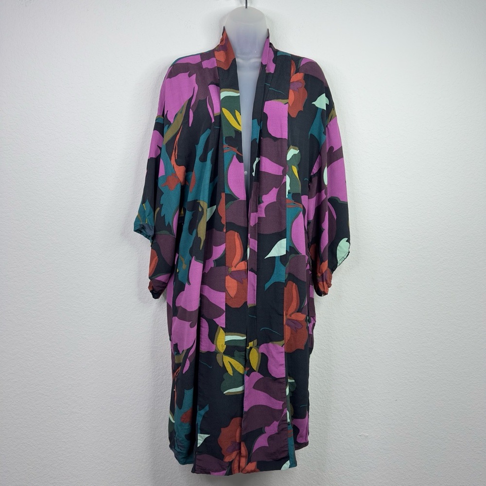 Maeve Kimono Duster Women S Kira Abstract Floral Colorful Vacation Boho Artsy‎